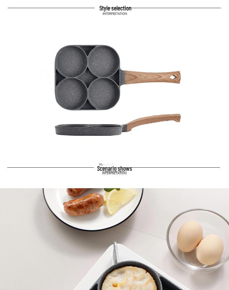 Non-Stick Four-Hole Omelette and Egg Frying Pan for Breakfast