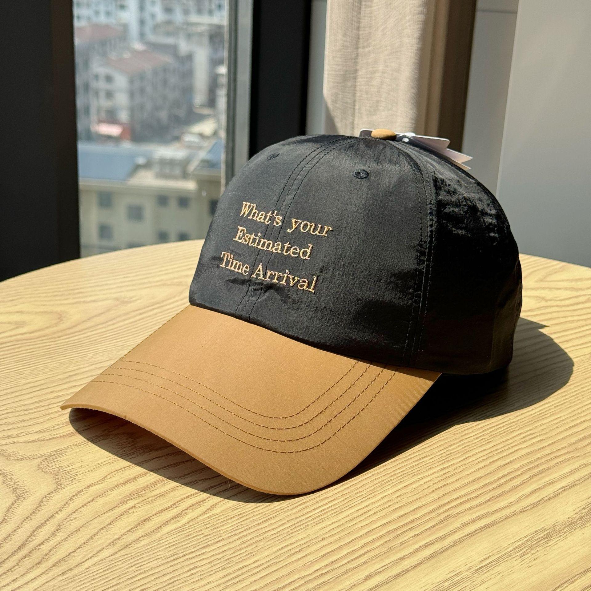

New Spring/Summer Lightweight Color-Block Quick-Dry Extended Brim Duckbill Cap for Women, Outdoor Travel Sunshade Large Head Circumference Baseball Adult54-60Adjustable чёрный