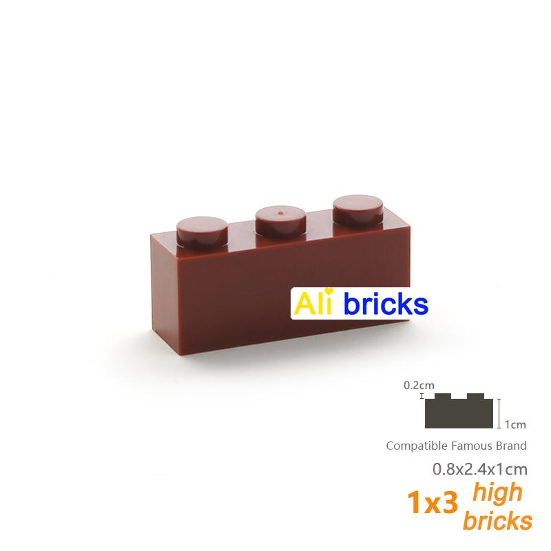 60pcs DIY Building Blocks Thick Figures Bricks 1x3 Dots Educational Creative Size Compatible With 3622 Plastic Toys for Children