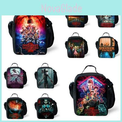 Stranger Things Insulated Lunch Box Bag Durable Oxford Backpack For Outdoor Picnic And Beach With Smooth Zipper