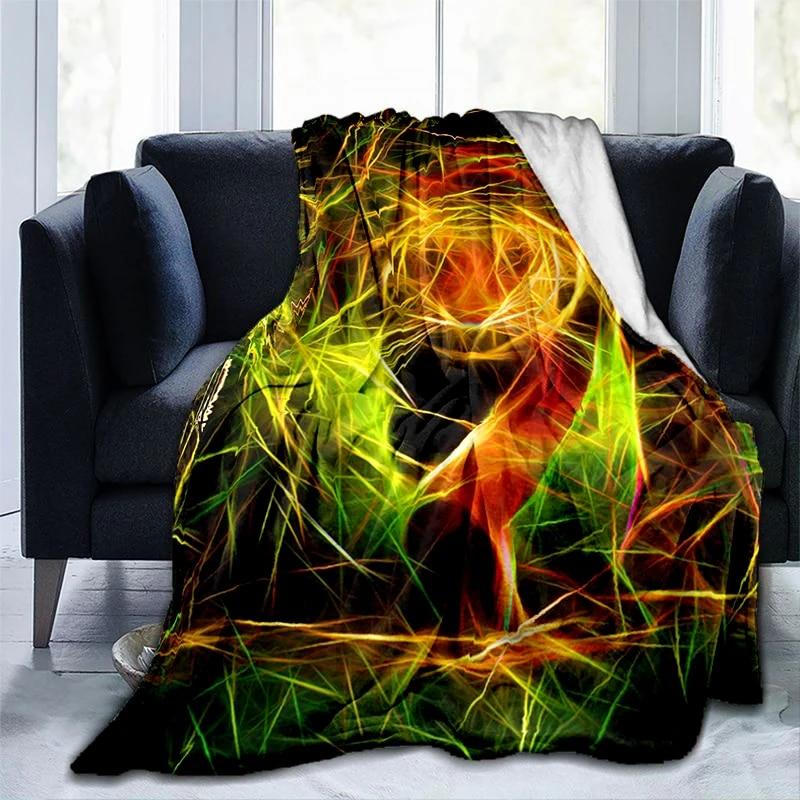 Colorful Magical Fantasy Abstract Art Printed Modern Blanket Gedruckt Bettdecke Geschenk Flannel Soft Sofa Bed Throwing Blankets