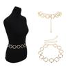 Womens Full Circle Metal Wide Chain Belt Waist Dress Adjusted Waistband