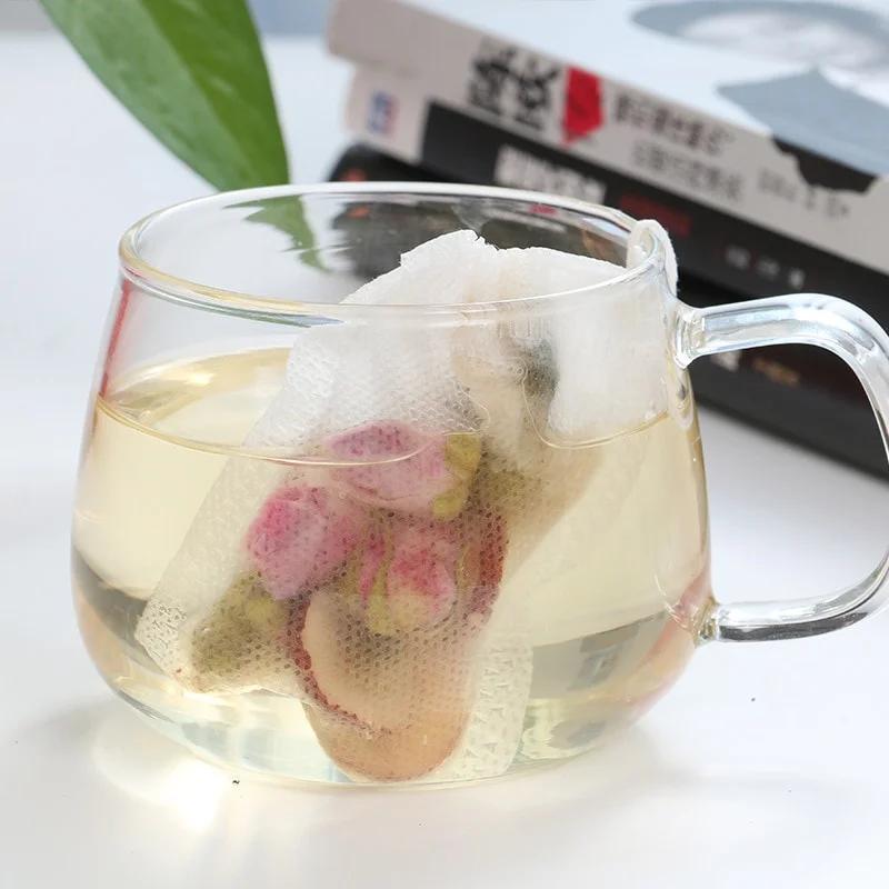 100pcs Disposable Tea Bags with Drawstring, Infusion for Herbal Tea, Coffee and Medicinal Use, for Home, Restaurants and Cafes