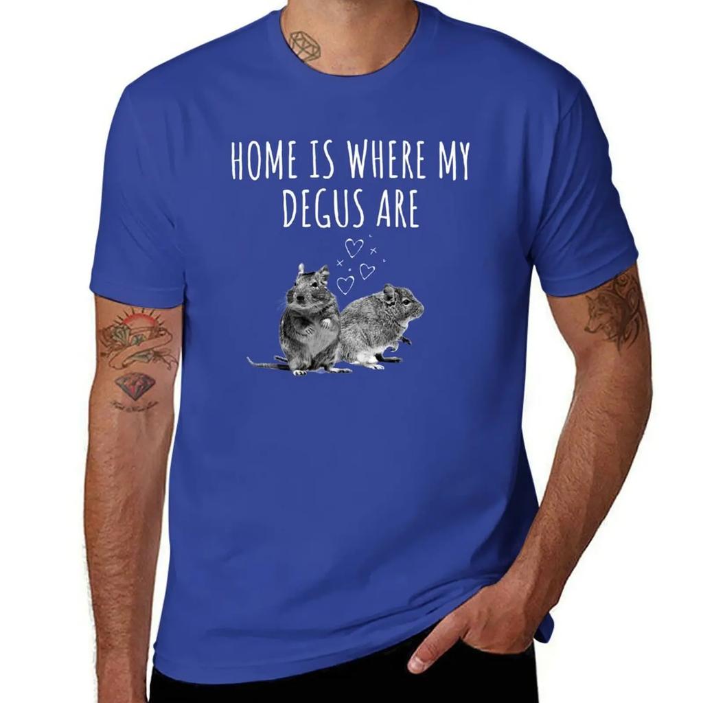 Home Is Where My Degus Are - Adorable and Playful Degu T-Shirt man t shirt cotton graphic tees oversizeds mens clothes