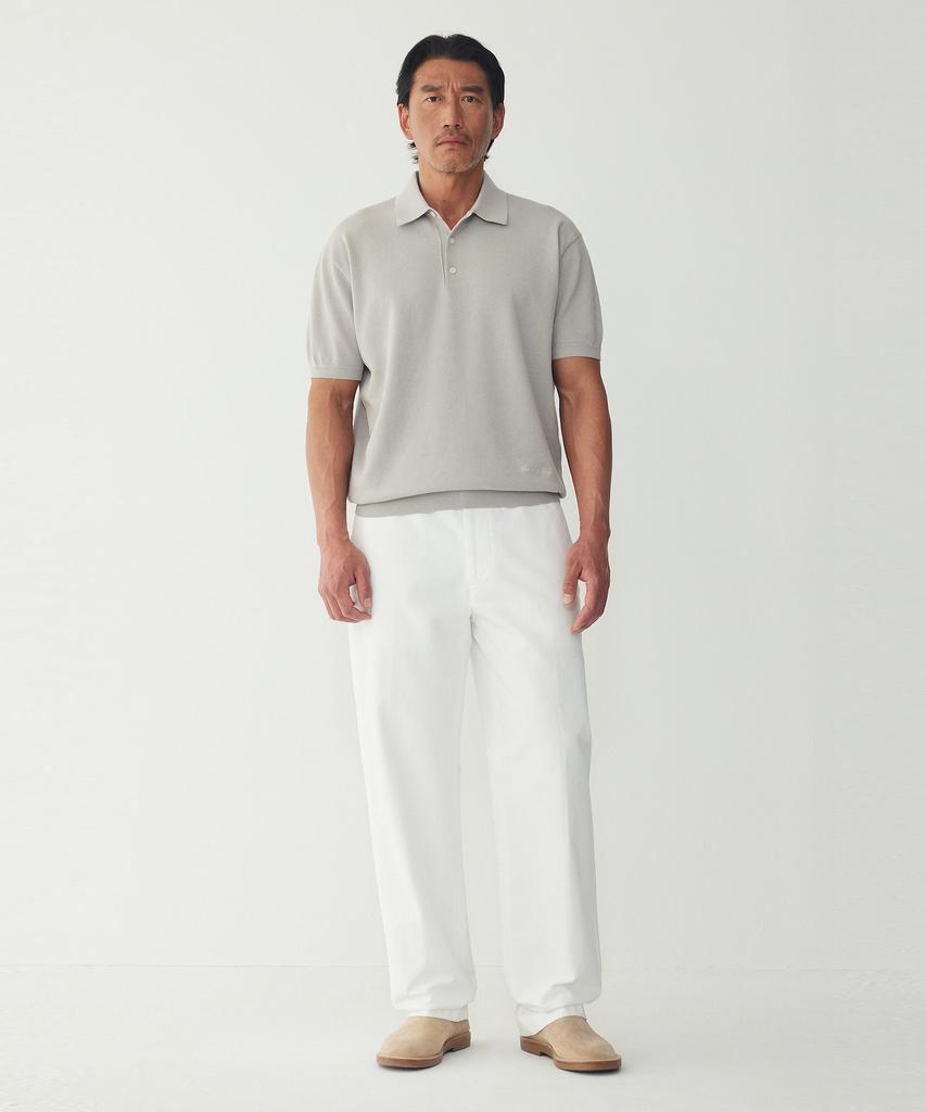 MAN ON THE BOON Textured Short Polo_Grey 4716113024