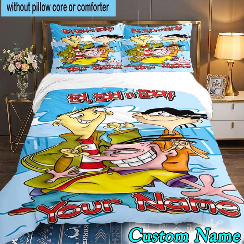Custom Name 3PCS Ed Eddy Mystery Bedding Set,Including Duvet Cover And 2pcs Pillowcases Perfect for Bedroom,Dormitory,Fan Christmas gift