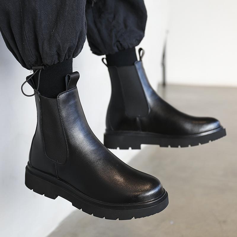 Chelsea Boots Herren High Top Casual Britische Smoke Boots Winterfleece Martin Boots Herrenstiefel 2025