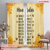 2pcs 2D Flat Printing Scene Curtains Bee Kind Bee Happy Bee You Polyester Without Electricity 0 Use for Classroom Office