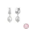 ORSA JEWELS Elegant 14K Gold Genuine 925 Sterling Silver Dangle Pearl Earrings with Handpicked Natural Pearl for Women GPE130