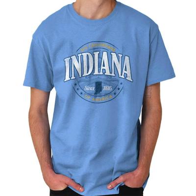 Indiana Hoosier State Crossroads Of America Adult Short Sleeve Crewneck Tee
