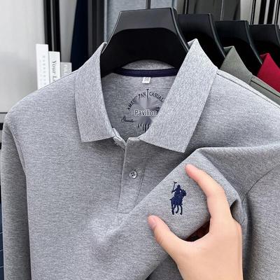 Firstview Men's Classic Embroidered Long-Sleeve Polo Shirt