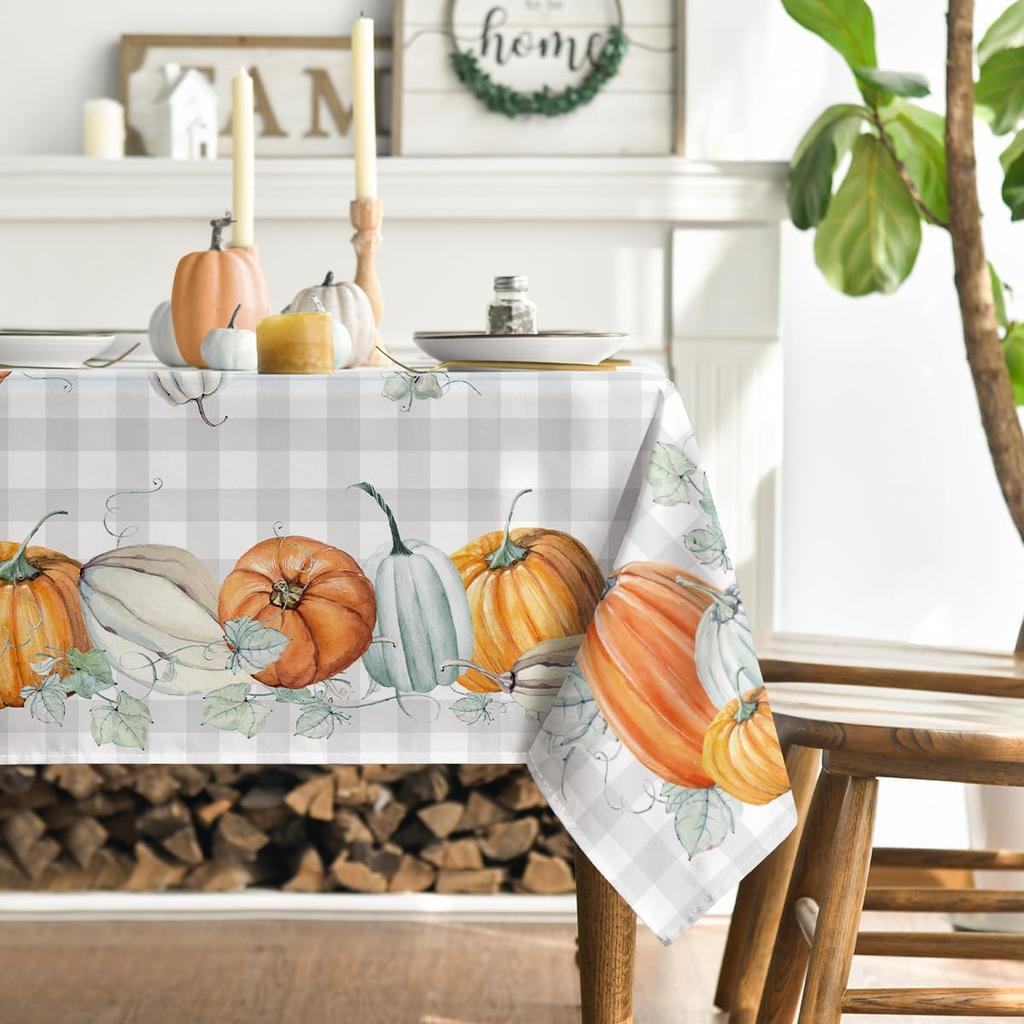 Thanksgiving Harvest Rectangle Table Cloth for Table Decor Holiday Waterproof Reusable Tablecloth for Tables Kitchen Dining