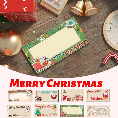 Christmas-Themed Wooden Money Holder Creative Holiday Greeting Card Cash Organizer Handmade Gift And Home Décor Accessory