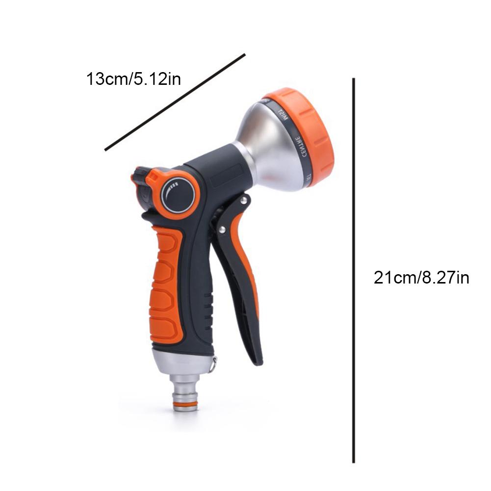 High Pressure Garden Sprayer Head Adjustable Water Hose Nozzle with 5 Spray Patterns for Watering Plants Cleaning Cars Showering