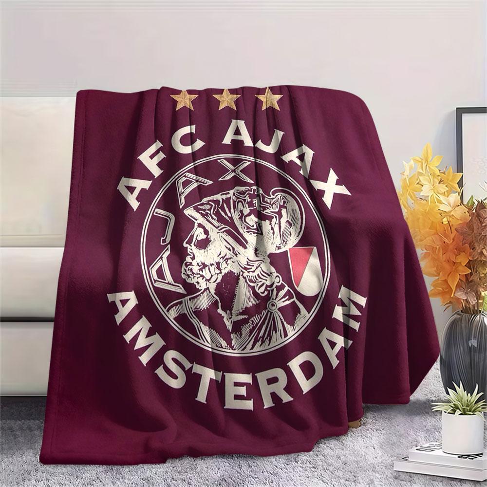 1PC Amsterdamsche Football Club Ajax Patterned Flannel Blanket Suitable For All Seasons for Home Decor Warmth and Comfort Gifts Holiday Present
