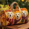Shoulder Strap Quilted Duffle Bag Animals Pattern Large Capacity Travel Duffel Bag Tote Bags 3D Quilting Craft