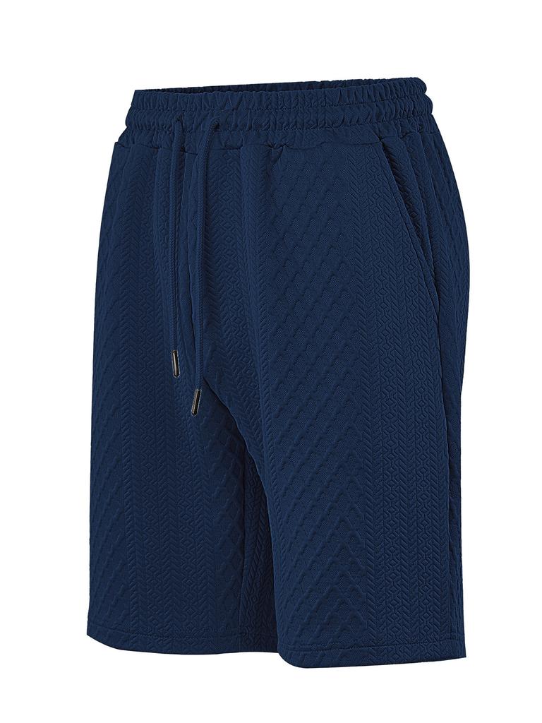 Herren-Shorts in Übergröße für den Sommer, Lässige Passform, Atmungsaktiv, Leicht dehnbar, Tunnelzugbund, Gerades Bein, Jacquard-Stoff