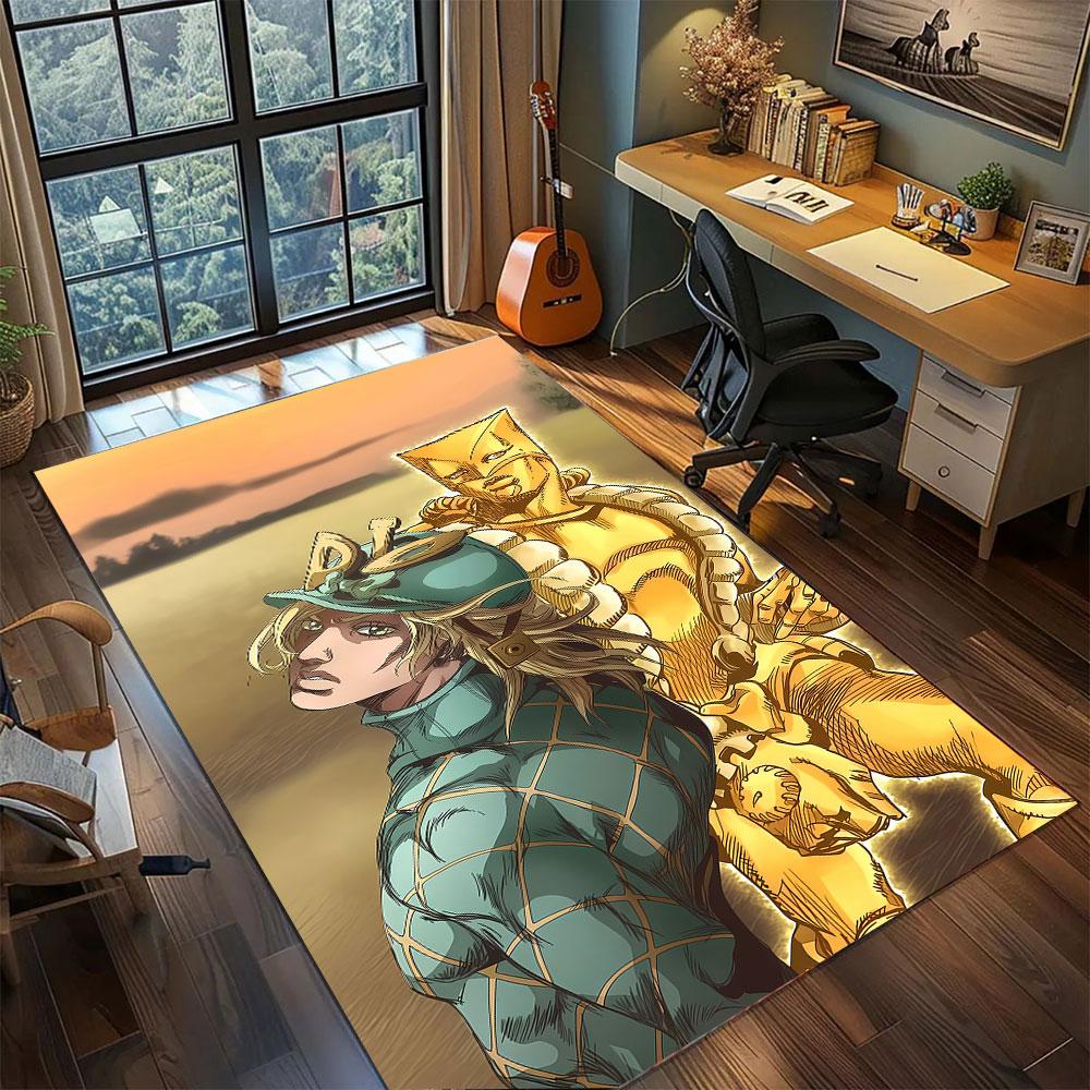 JoJo Stardust Crusaders Carpet for Living Room Bedroom Home Decor Cool Movie Mat Play Floor Mat