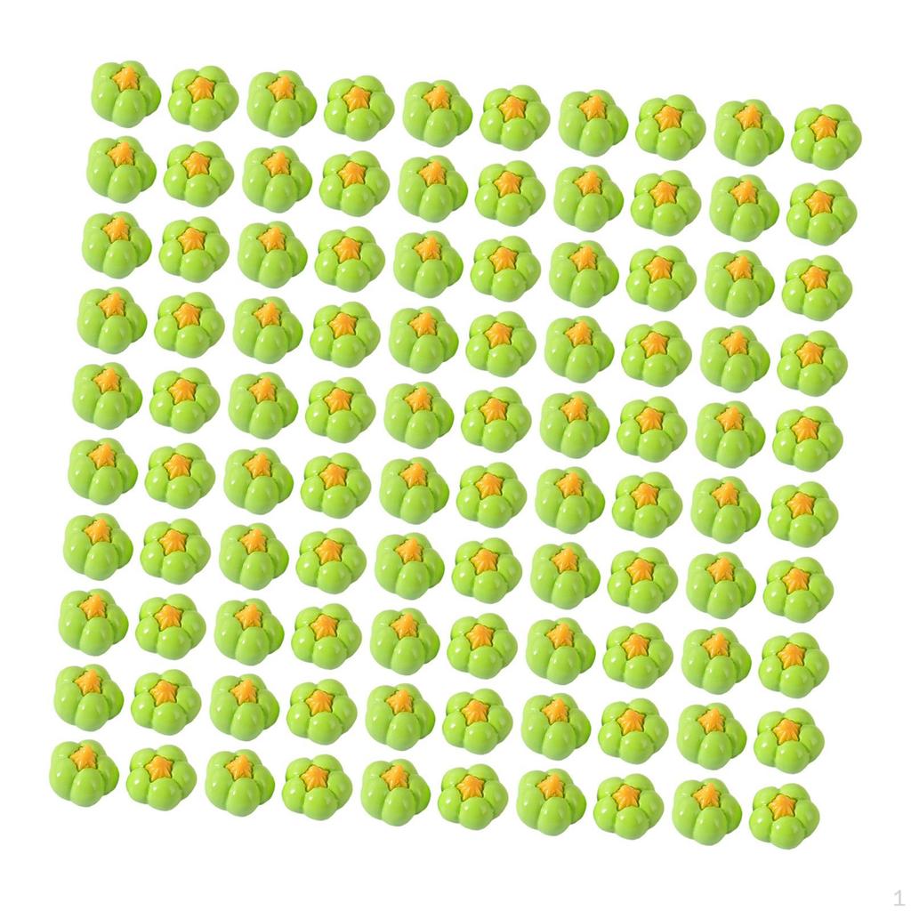 100 Pieces Resin Mini Pumpkin Embellishment Ornaments Miniature for DIY Craft Making