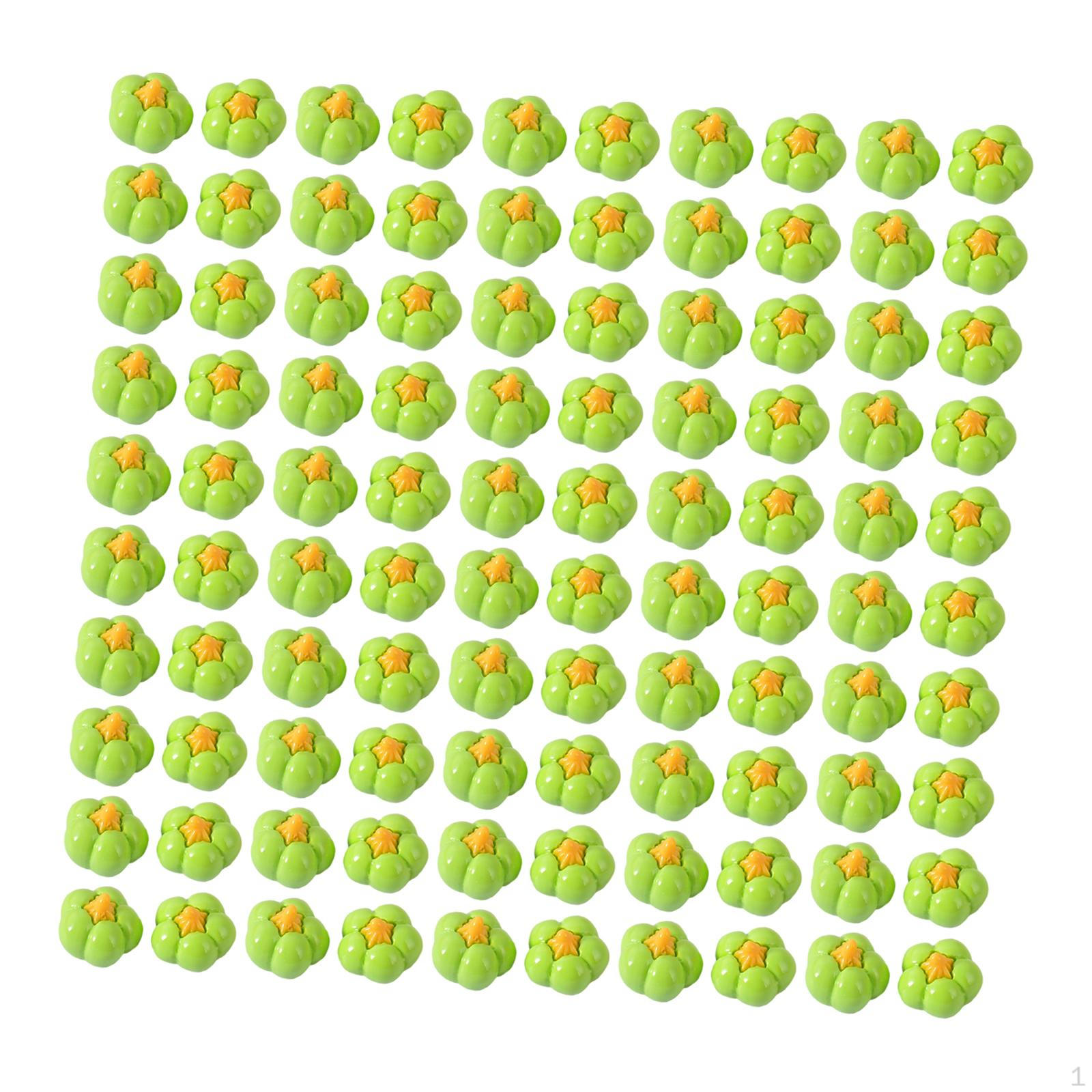 

100 шт. Миниатюрные украшения в виде тыквы из смолы для самостоятельного изготовления поделок зелёный