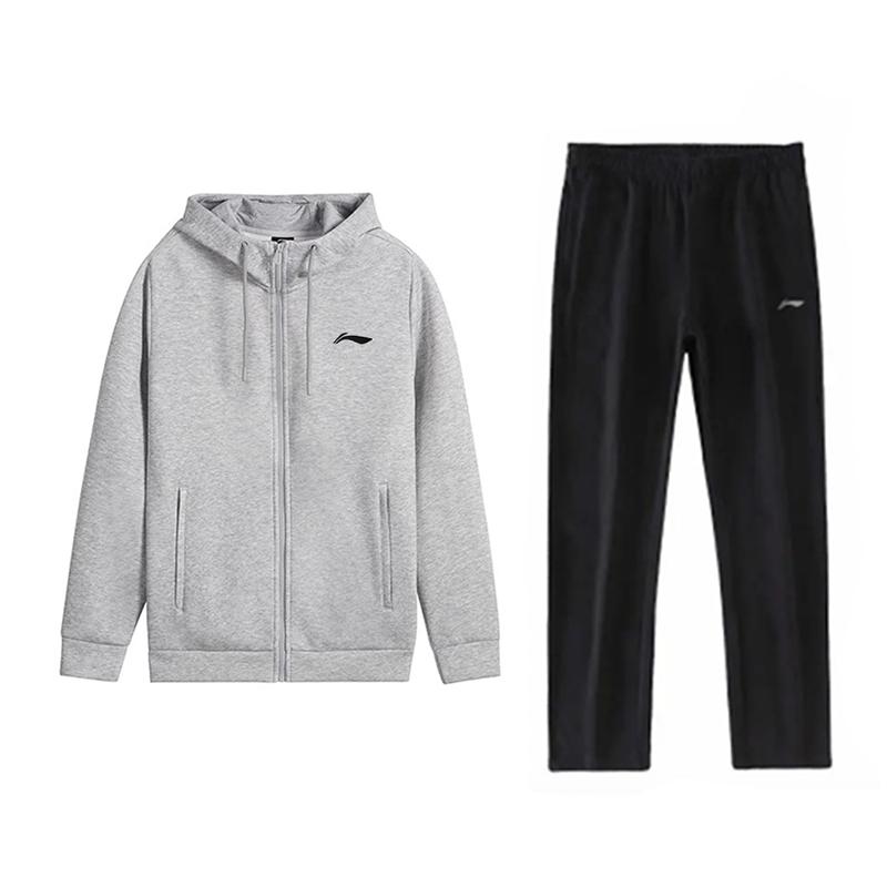 Li Ning Casual Sportswear Unisex Coin Gray+Black AWDVP41-1+AKLUHH1-1 3XL