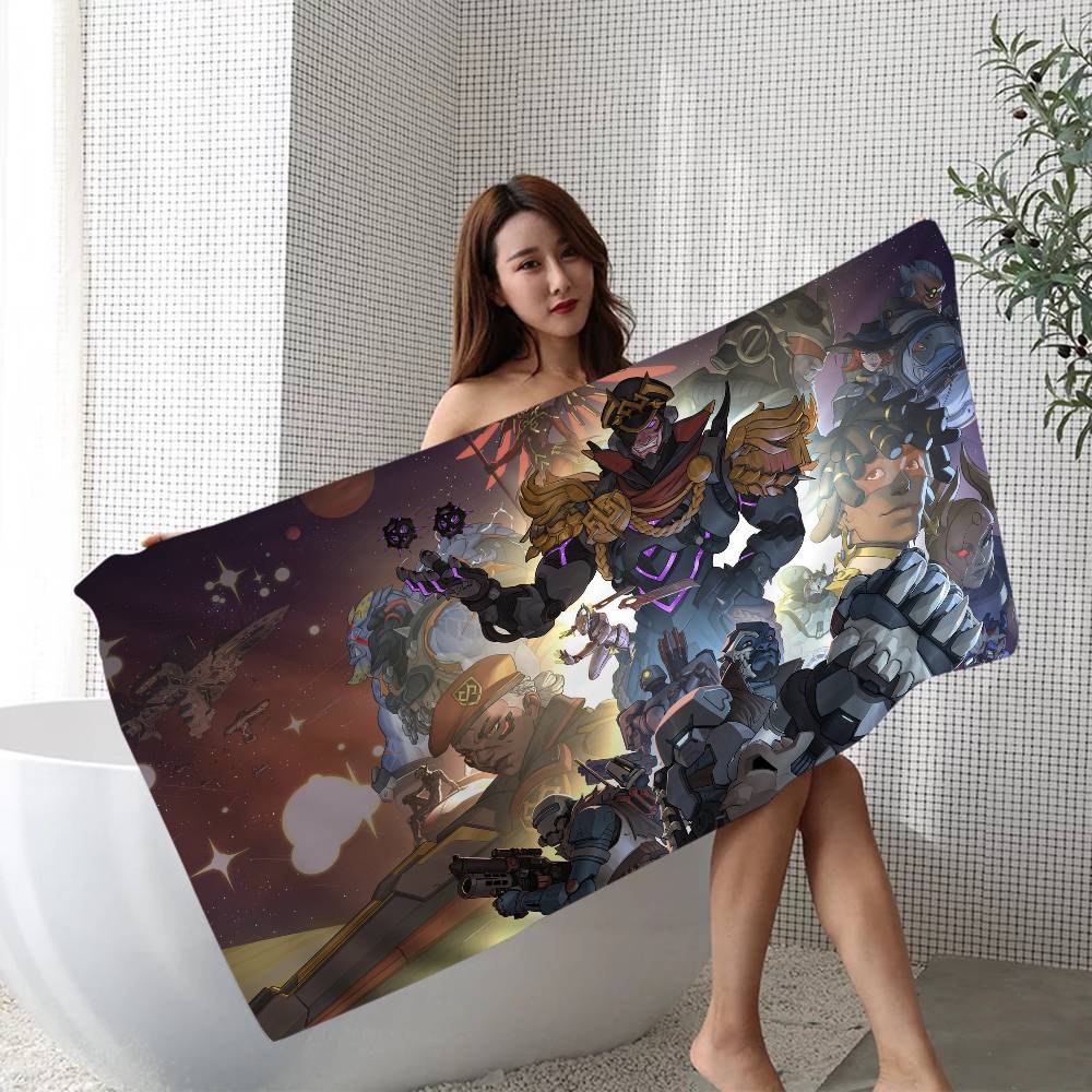 Game O-Overwatchs Microfiber Blanket Quick Drying Beach Towels Oversized Printing Super Absorbent Pool Towel Blanket