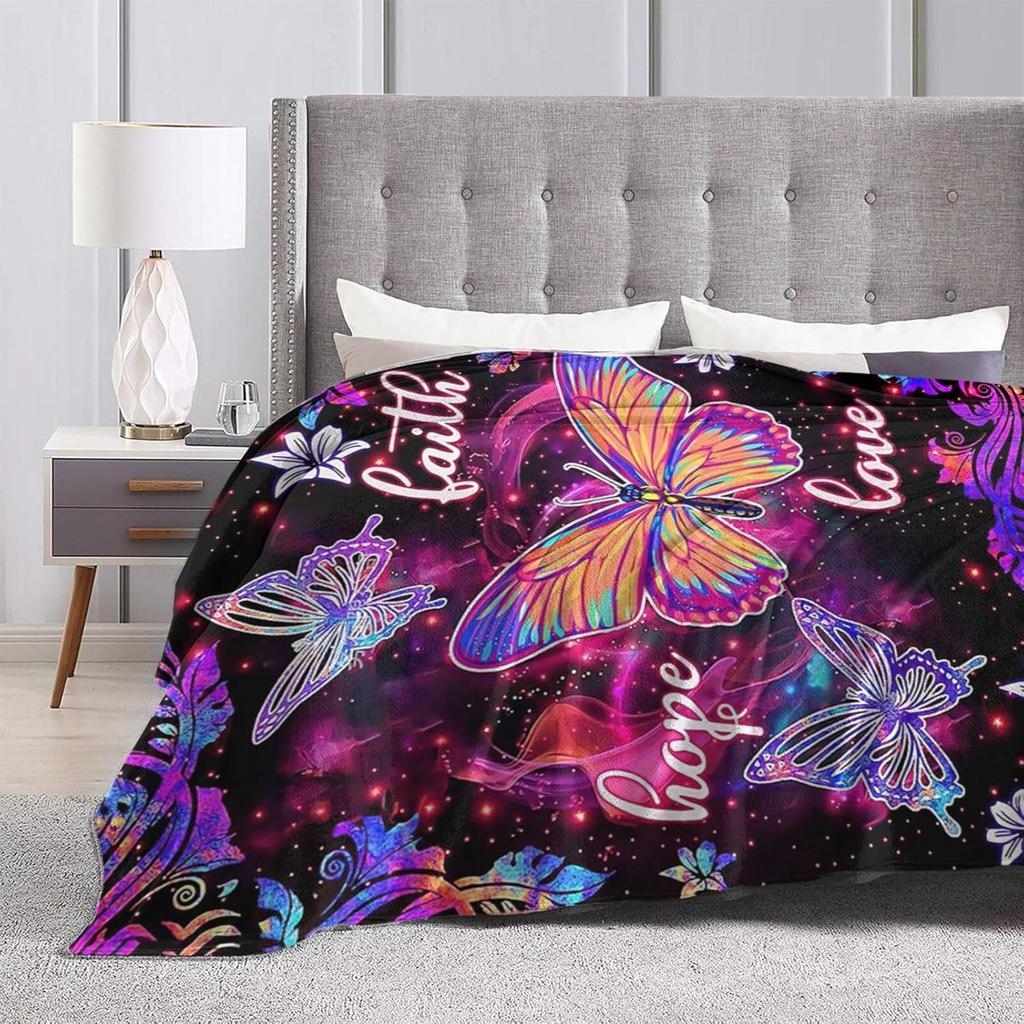 Butterfly Blanket Soft Plush Fleece Throw Blankets Cozy Fuzzy Butterfly Stuff Bedding Gifts for Women Girls Boys Kids Adults 40"X50"