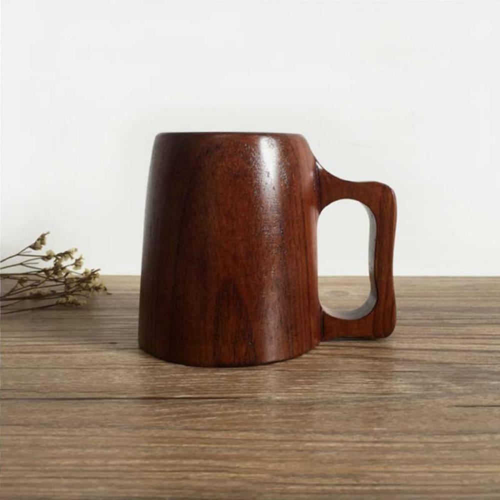 Wooden Coffee Mug Office Household Water Cup Men Drinking Rustic Eco-Friendly Wood Material Coffee Cup Men Water Mug