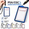 Lanyard Style 35PT /CGC Graded Cards Protector Transparent Aluminium Frame Card Protective Case UV Protection Double-sided Glass
