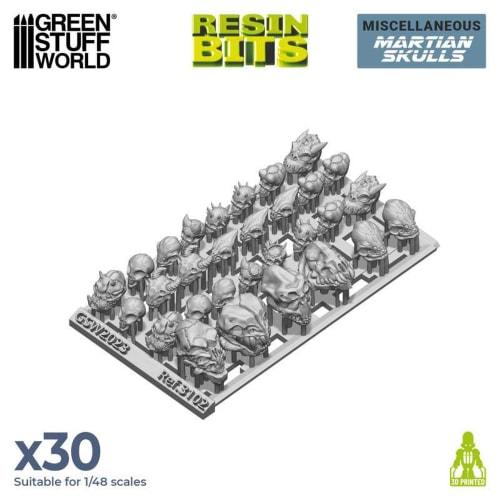 Green Stuff World Diorama Accessory Alien Skull Set Resin Kit GSWD-3102 Molded Color