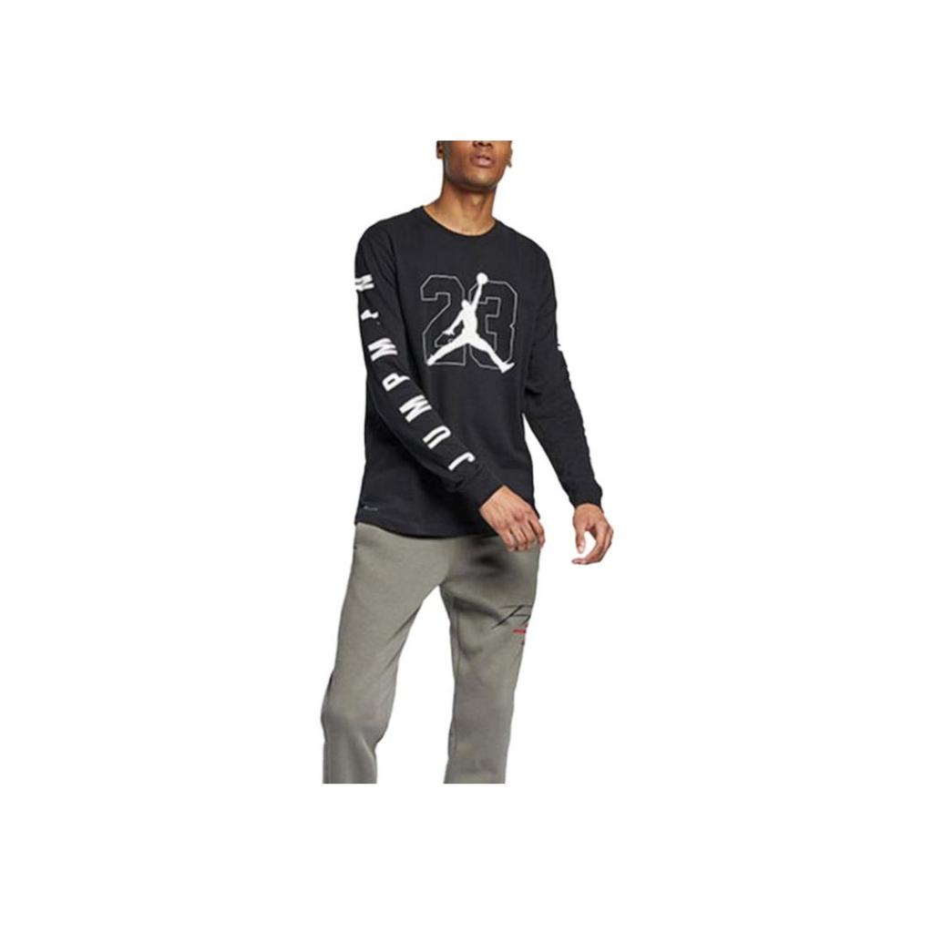 Jordan Digital Pattern Printed Knit Long Sleeve Basketball Shirt Men Tops Black AQ3702-010