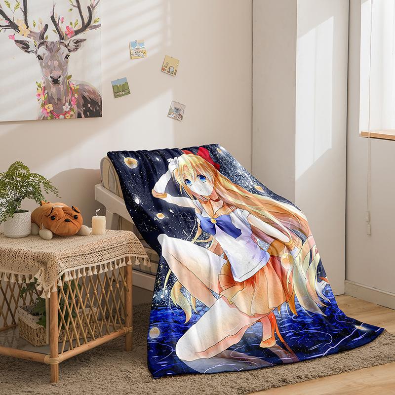 Cartoon Beautiful Girl Series Double-Sided Flannel 3D Digital Printing Blanket Blanket