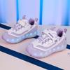 Pantofi sport plați detașabili cu patru roți pentru copii, pantofi sport luminoși cu LED reîncărcabili, pantofi patine cu rotile cu patru roți