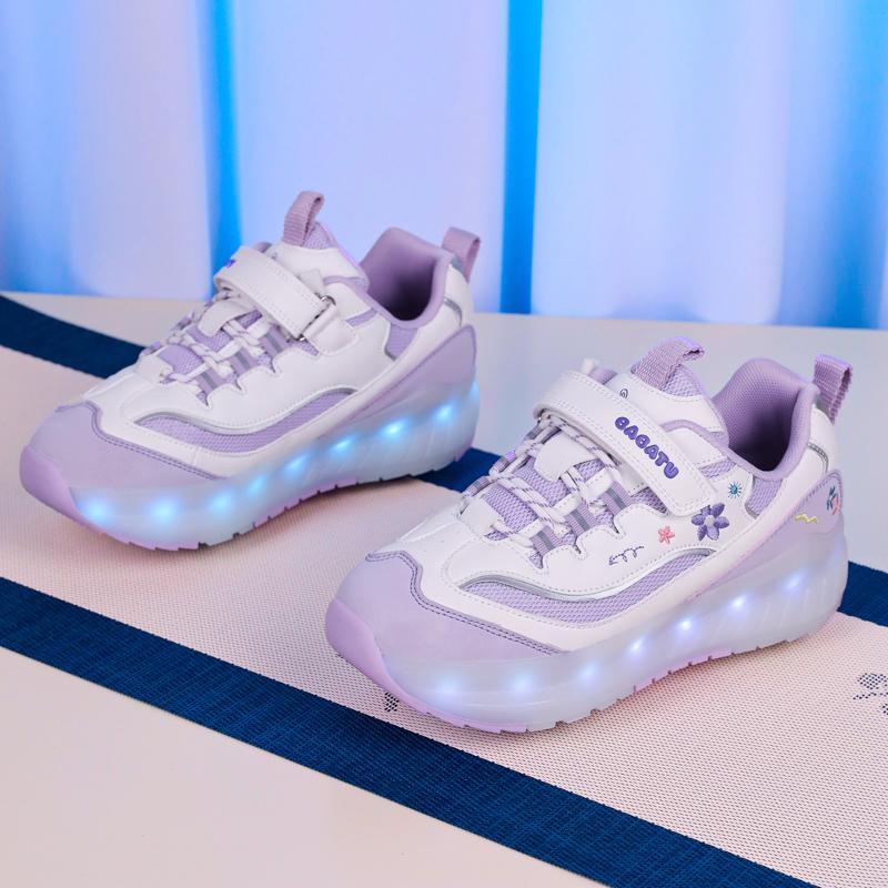 Παιδικά Αποσπώμενα Παπούτσια Σπορ με Τέσσερις Τροχούς Επαναφορτιζόμενα Φωτεινά Παπούτσια Σπορ LED Παπούτσι Πατίνια Ρόλερ με Τέσσερις Τροχούς