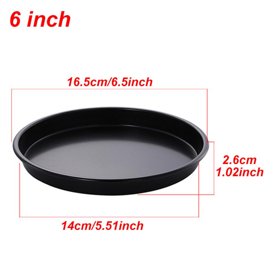 6-10inch Carbon Steel Circular Pizza Baking Tray Anti Stick Cake Baking Pan Microwave Oven Pie Cookie Baking Tray for Kitchen