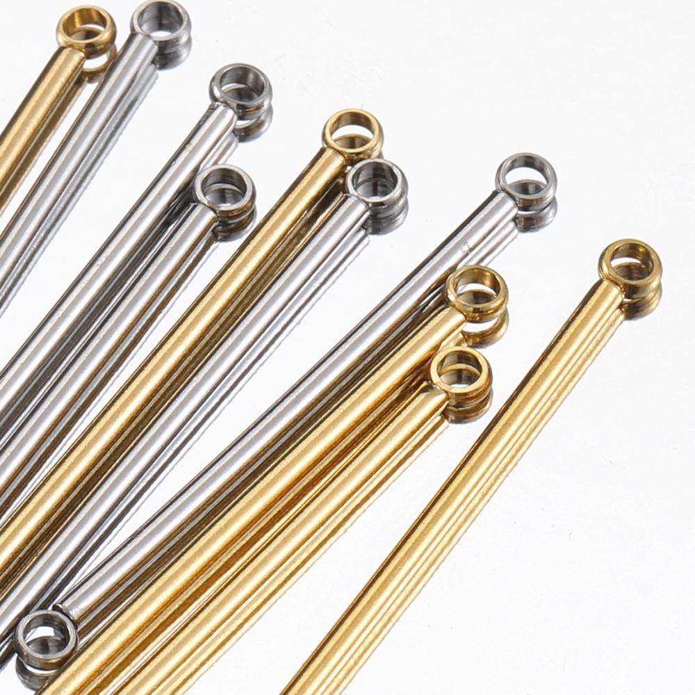 10pcs Stainless Steel Bar Stick Connectors Gold Color Plated Connector for DIY Drop Earrings Jewelry Making Necklaces Components