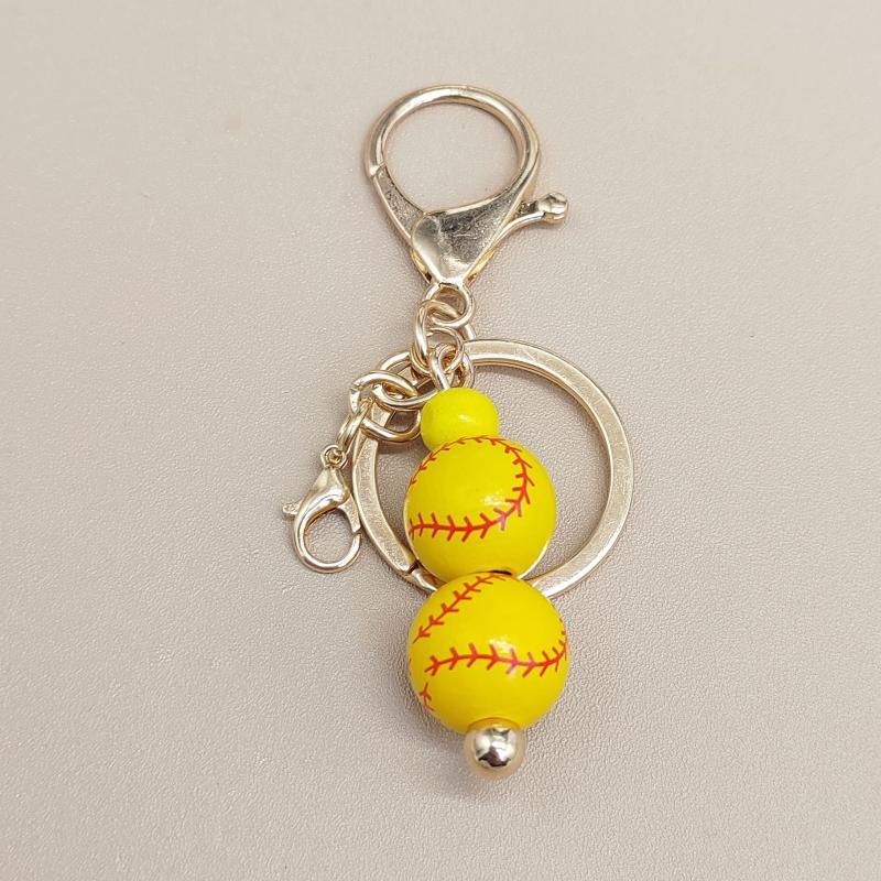 European Football Resin Souvenir Keychain Match Ball Fans Souvenir Keyring Phone Accessory  Soccer Tennis Sports Pendant