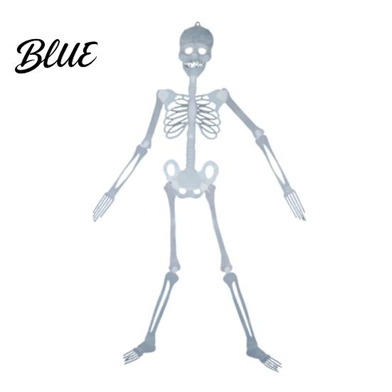 Halloween-Themen-Event-Requisiten Leuchtendes Skelett-Dekor 90cm-1,5m Fluoreszierende Falsche Totenkopf-Requisite für Leuchtendes Kunststoff-Spukhaus Gelenkiger Balken 90cm white