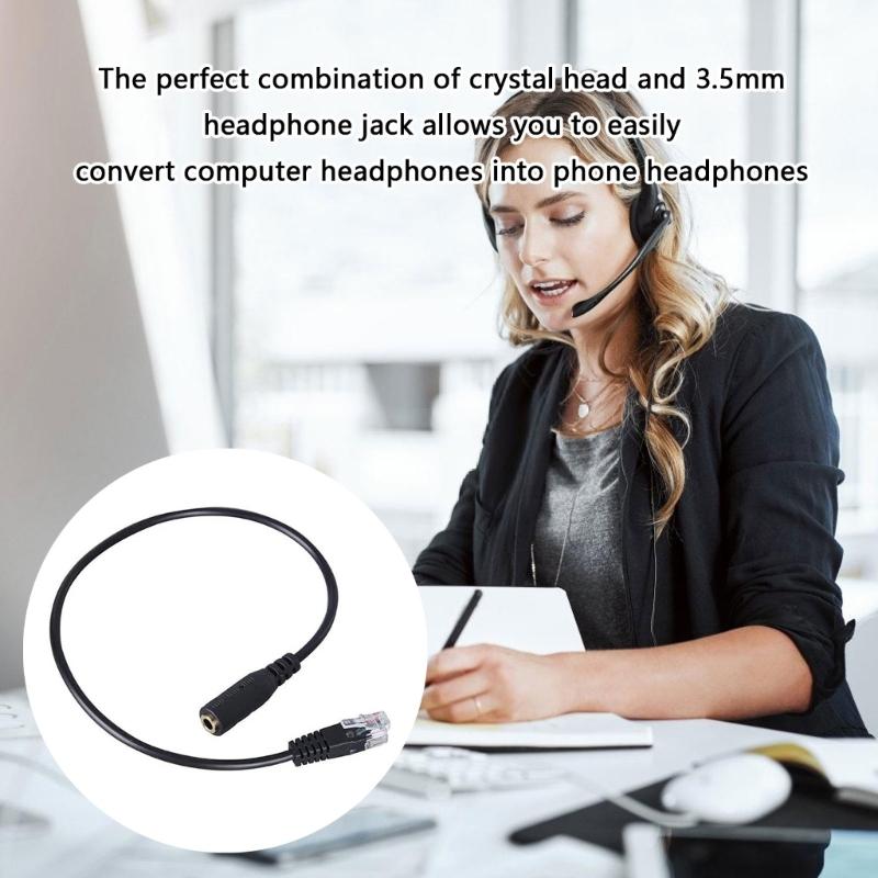 RJ9 auf 3,5mm Adapter für PC-Headsets zu Telefon-Headsets Konvertierungskabel Plug and Play Klare Audioübertragung
