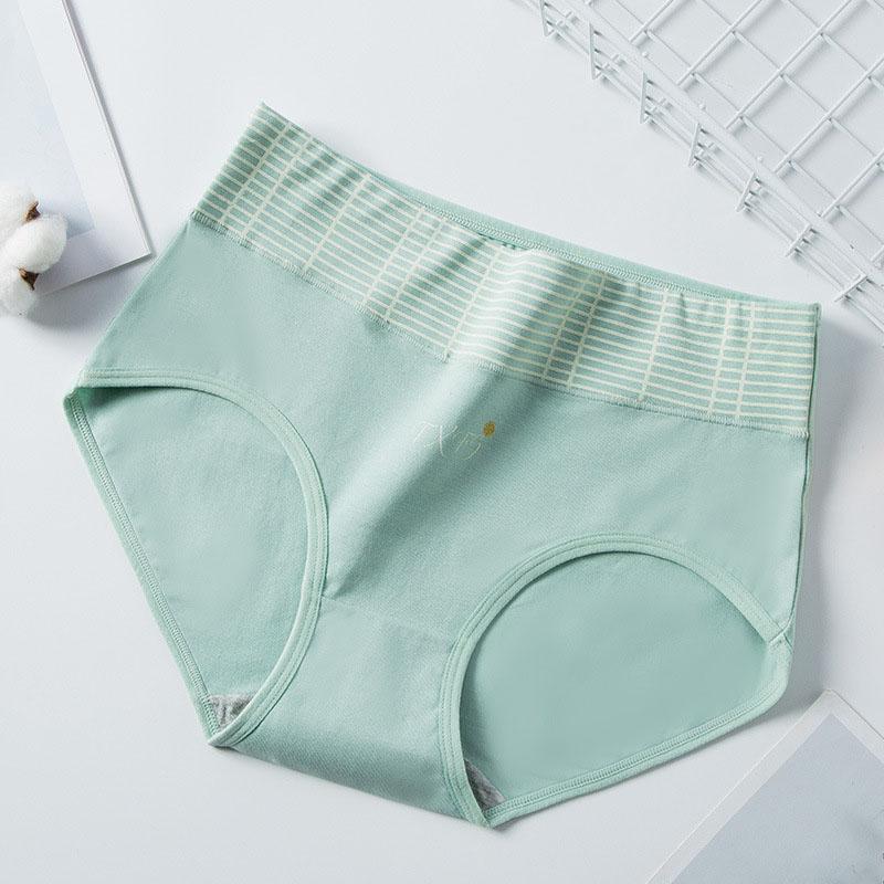 4Pcs Women's High-Waisted Panties Green Tie-Dye Panties Breathable Triangle Underwear Comfortable Soft Fabric Underwear