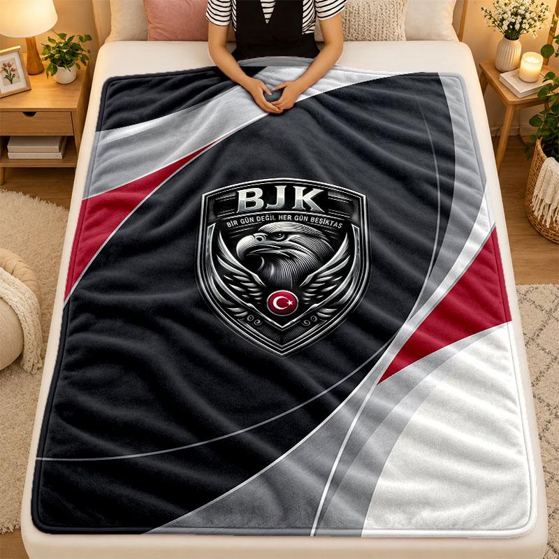 Flannel BlanketBeşiktaş FC Warm Soft Throw Blanket for Indoor Sofa Bed Living Room Use