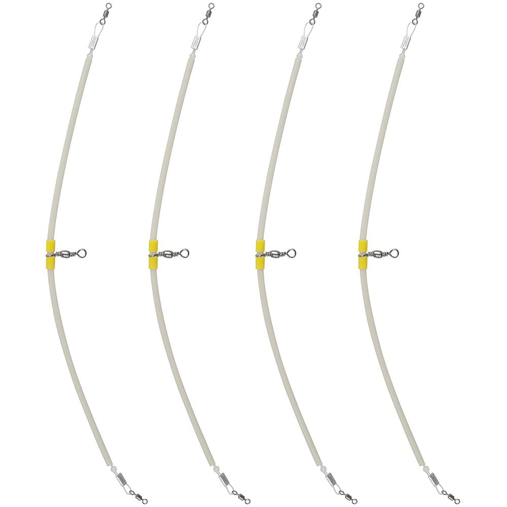 4Pcs Luminous Fishing Balance Connector Feeder Anti Tangle Boom Sleeves Tube with Swivel Bead Line Luminous Tube Fishing Tackle