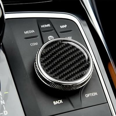Carbon Fiber Car Gear Shift Multimedia Knob Sticker Decoration Auto Accessories For BMW 3 Series G20 G28 325li 330d 335 -20