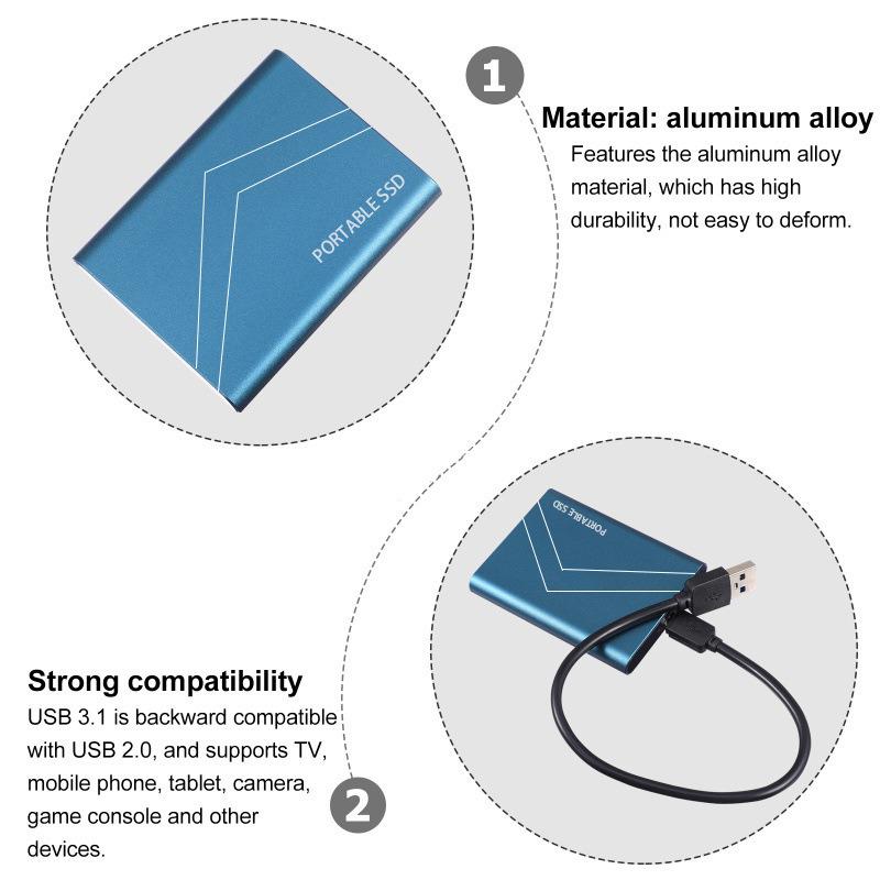 500G-128TB High-Speed Type-C SSD Mobile Hard Drive