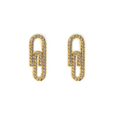 Clip Cubic Pin Earrings (14k Plated) SHER0005