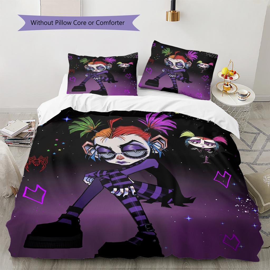 Little Bug Girl  Pattern Bedding Quilt Set  Home Decoration  Gift (1 * duvet cover + 2 * pillowcase  without core)