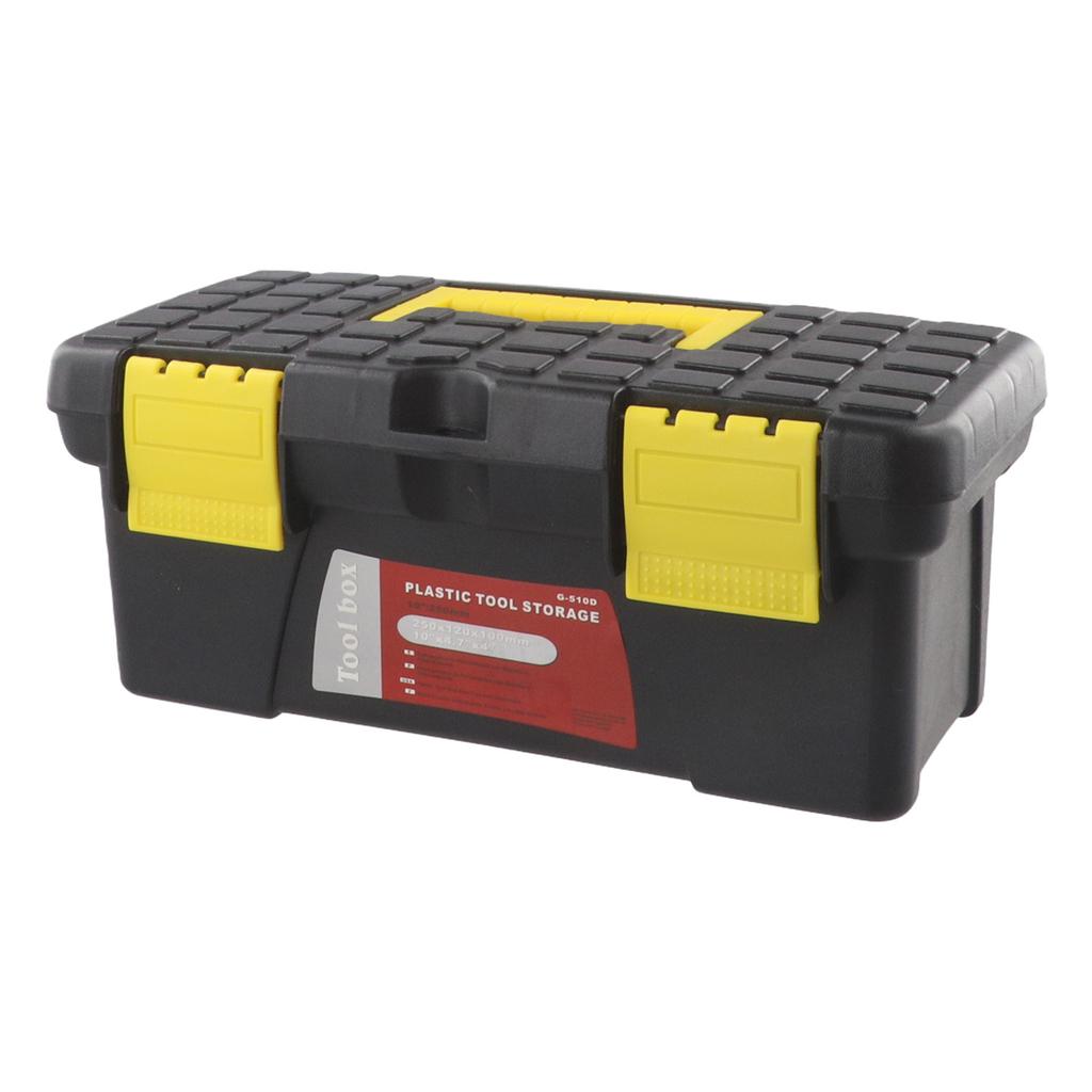 Plastic 10 Inch Toolbox Single Layer for Electric Drill Accessories and Hand Tools Storage with Open Top Design