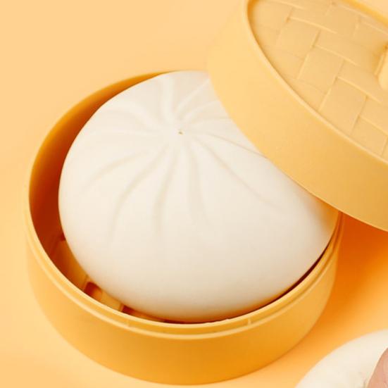 Bun Squeeze Toy with Steamer Anxiety Stress Relief Dough Ball Pinch Sensory Toy Kids Teens