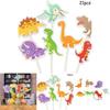 Dinosaur Cake Accessory Set 21pcs Paper Party Decorations For Kids Festivities