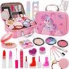 Make-up Set für Mädchen, Sicher, Ohne Zusatzstoffe, Abwaschbar, Kinderschminke, Schminkkoffer, für Alter 3, 4, 5, 6, 7, 8, 9, 10, 11, 12, 13, Geburtstagsgeschenk, Elem